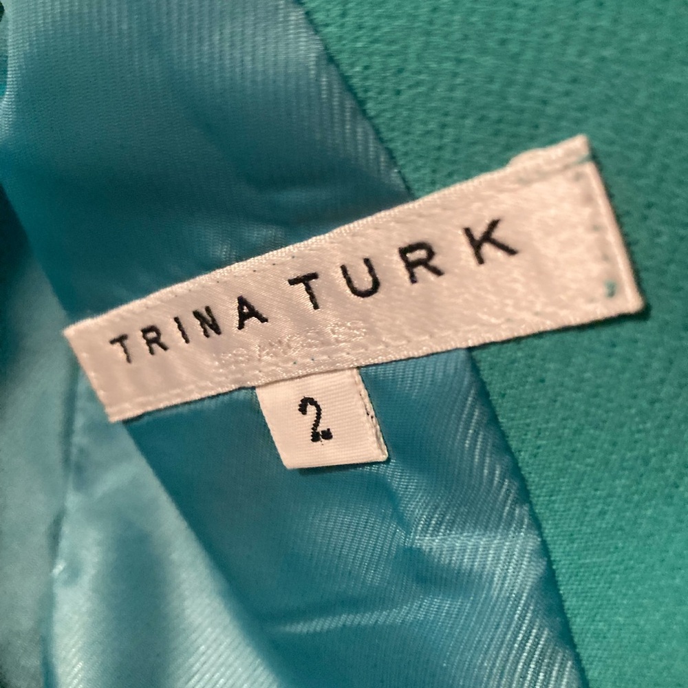 Trina Trunk Workwear Blazer Teal Single  Button Size 2 - Picture 3 of 8